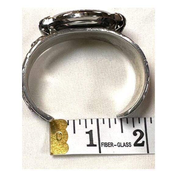 NAVAJO Sterling Silver Watch Bracelet Marked Native by Daniel Wood Heavy - Picture 9 of 12